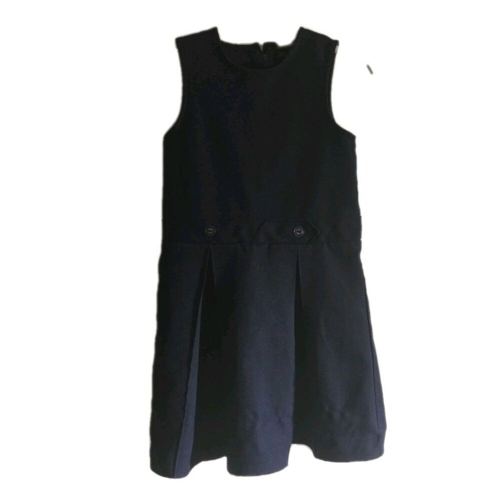 Flynn O'Hara Girl's Size 7 Jumper Solid Navy Blue School Uniform Dress Size 7G